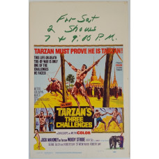 Tarzan's Three Challenges - Original 1963 MGM Window Card